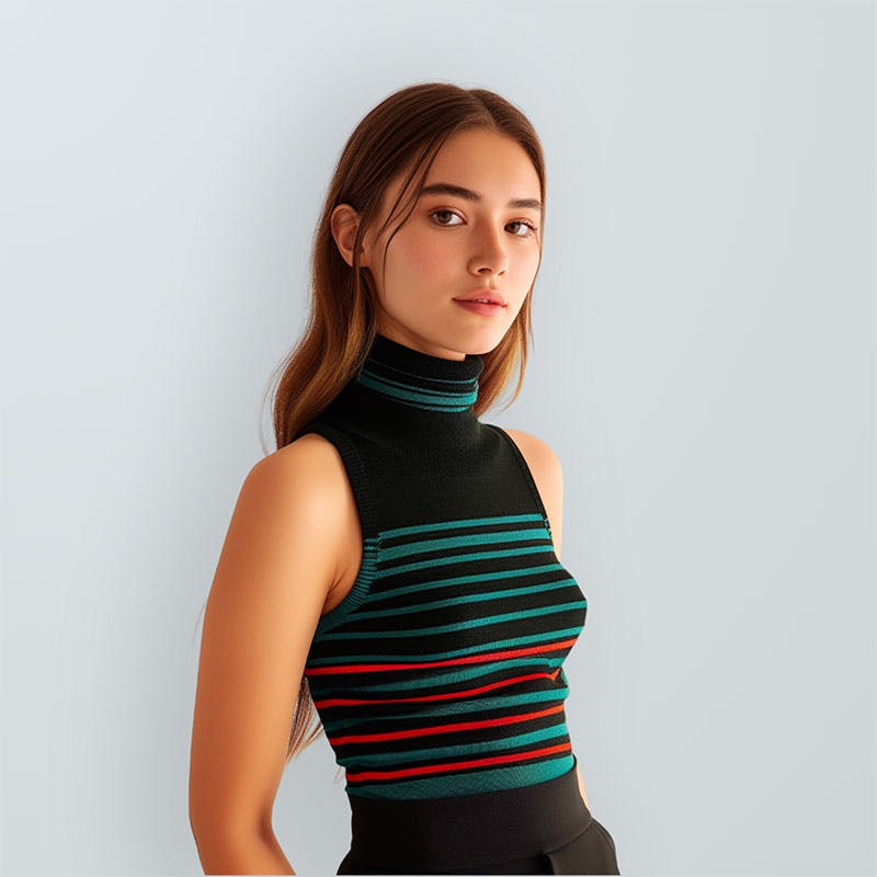 Woman in striped top